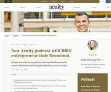 BRiN has been featured in New Acuity